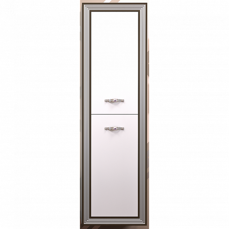 Пенал Карат белый с серебряной патиной универсальный