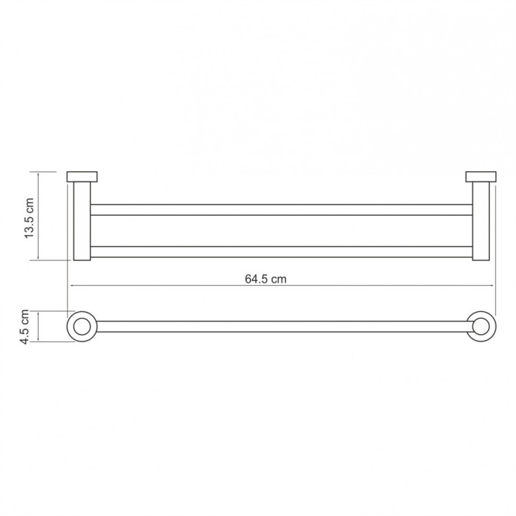 WasserKRAFT Donau K-9440 Держатель полотенец двойной