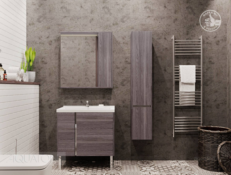 Тумба под раковину Aquaton Стоун 80 грецкий орех 1A228201SXC80