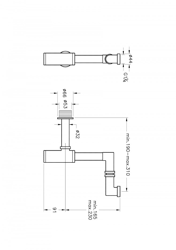 Сифон для раковины Z-типа