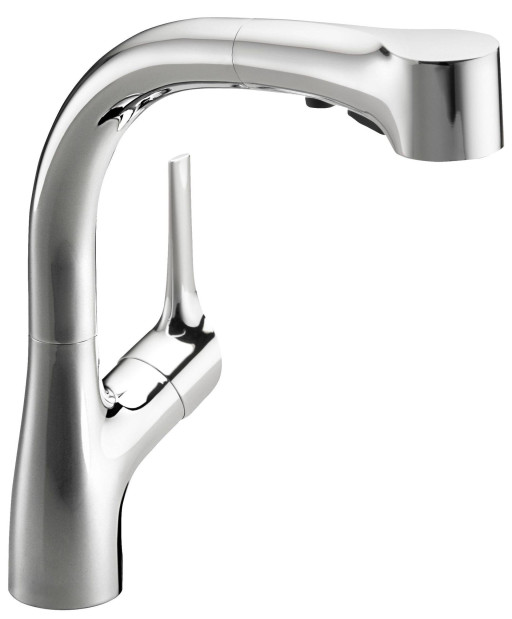 Однорычажный смеситель для кухни с выдвижным, вращающимся изливом Jacob Delafon ELATE E13963-CP