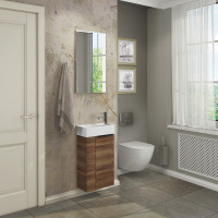 COMFORTY Тумба-умывальник &quot;Асти-40&quot; дуб темно-коричневый с раковиной CREA 40, P-UM-CRE40/1