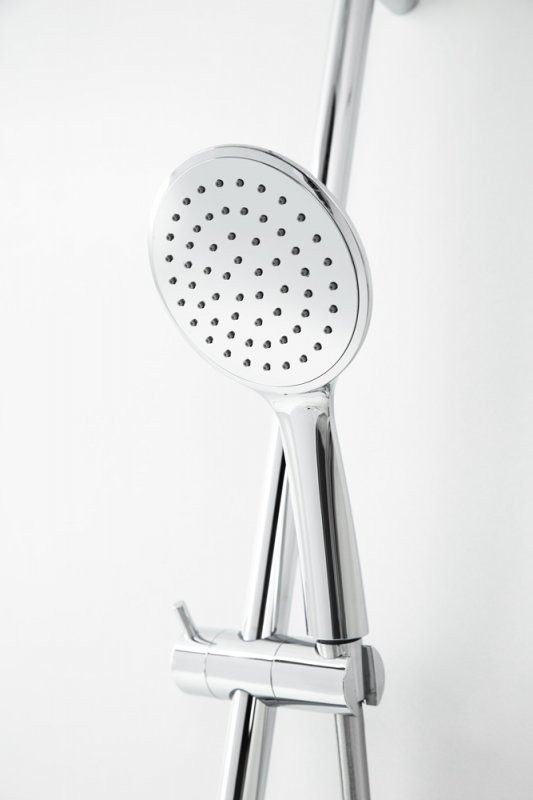 Душевая стойка телескопическая, с изливом с верхним и ручным душем Cezares LEAF-CVDA-30-SS