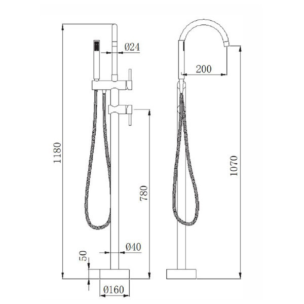 COMFORTY. Смеситель напольный, FE0002-CCT, хром