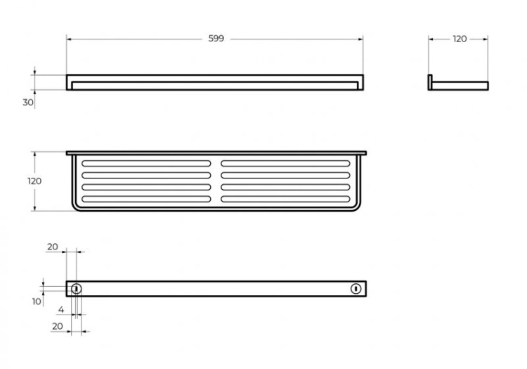 Полка, 599х120 Cezares CZR-F-8917