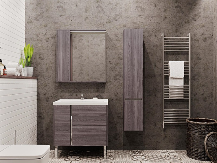 Зеркальный шкаф Акватон Стоун 80 с подсветкой