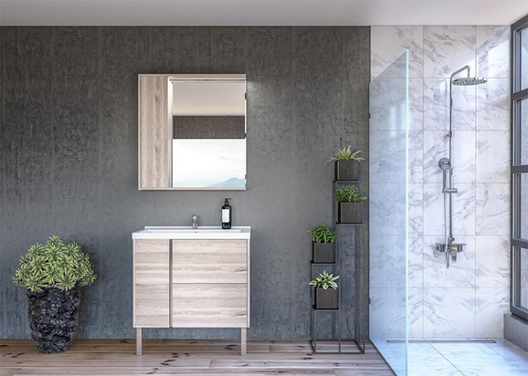 Зеркальный шкаф Акватон Стоун 80 с подсветкой