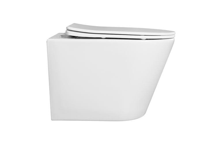 Унитаз-компакт подвесной безободковый Aquatek ВЕГА AQ1904-00 490*360*320 мм, горизонтальный выпуск, тонкое сиденье с механизмом плавного закрывания, крепеж