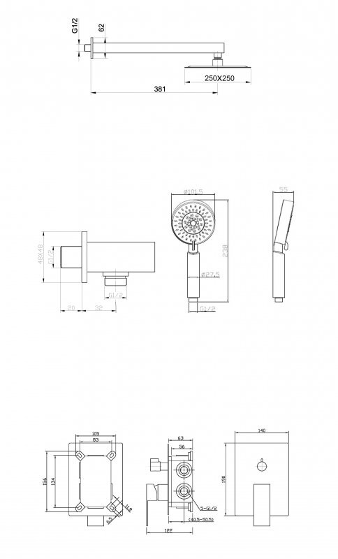 Душевой набор Cezares ANCONA-DSET-CRM