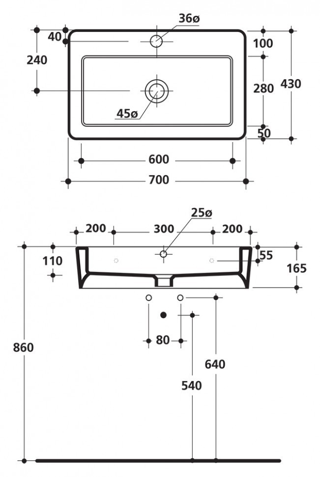 Раковина Kerasan Ego 70 3250