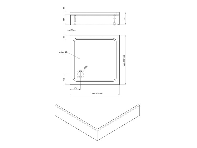 Душевой поддон Aquatek DPA-0000003