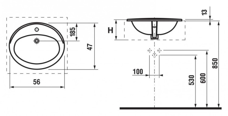 Раковина Roca Adora 55 327203000