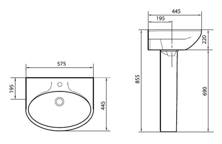 Раковина Sanita Самарская SMRSAWB01