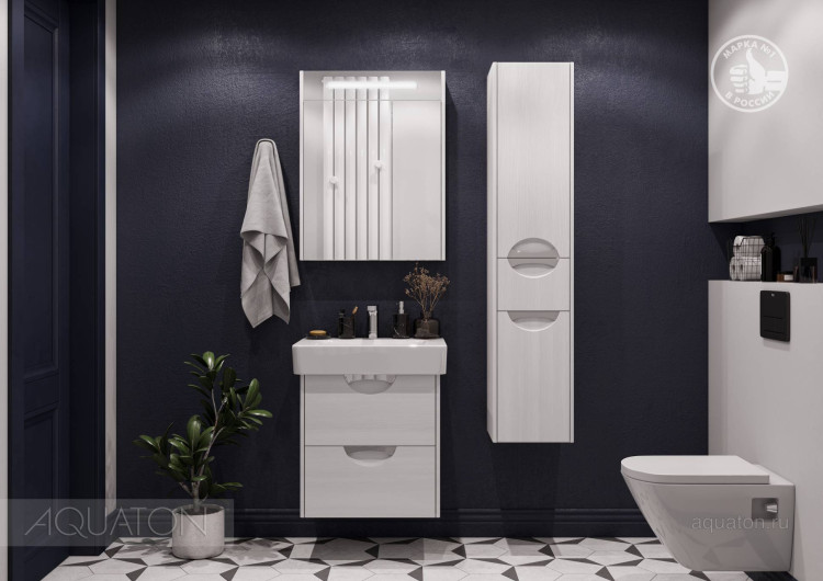 Шкаф - колонна AQUATON Сильва правый дуб полярный 1A215603SIW7R