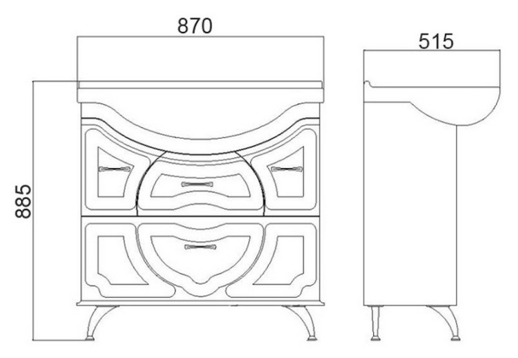 Тумба с раковиной Атолл Тулуза-2