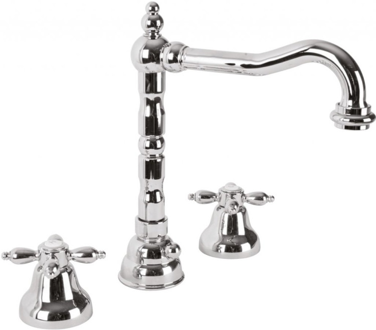 Смеситель для раковины на три отверстия с донным клапаном Cezares NOSTALGIA-BLS2-01