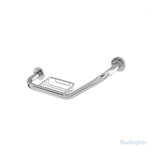 Поручень для ванны с мыльницей, угловой, левосторонний [A52 CHR]