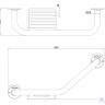 Поручень для ванны с мыльницей, угловой, левосторонний [A52 CHR]