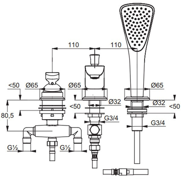 Смеситель для ванны Kludi Balance 524479175