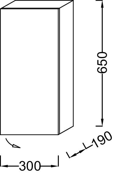 Полуколонна 30 см, правосторонняя Jacob Delafon PARALLEL EB513D-E10