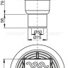 Сливной трап 105×105/50/75 мм прямой сток, решетка из нержавеющей стали, гидрозатвор мокрый Alcadrain APV202