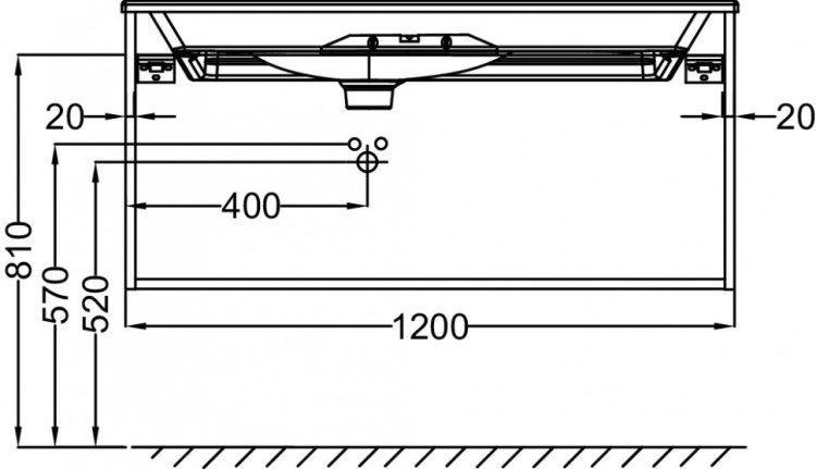Мебель 120 см для раковины-столешницы 120 cм, белый блестящий Jacob Delafon NOUVELLE VAGUE EB3035-G1C