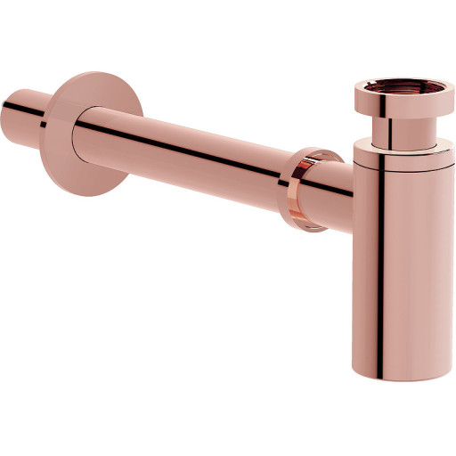 Сифон Т-типа для раковины (металлический), медь