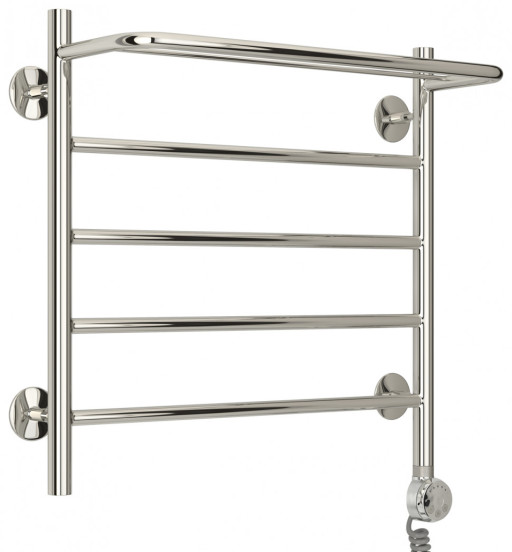 Полотенцесушитель электрический Стилье Формат 20 ТП 500х500 (Полка + 4) П16 Без покрытия