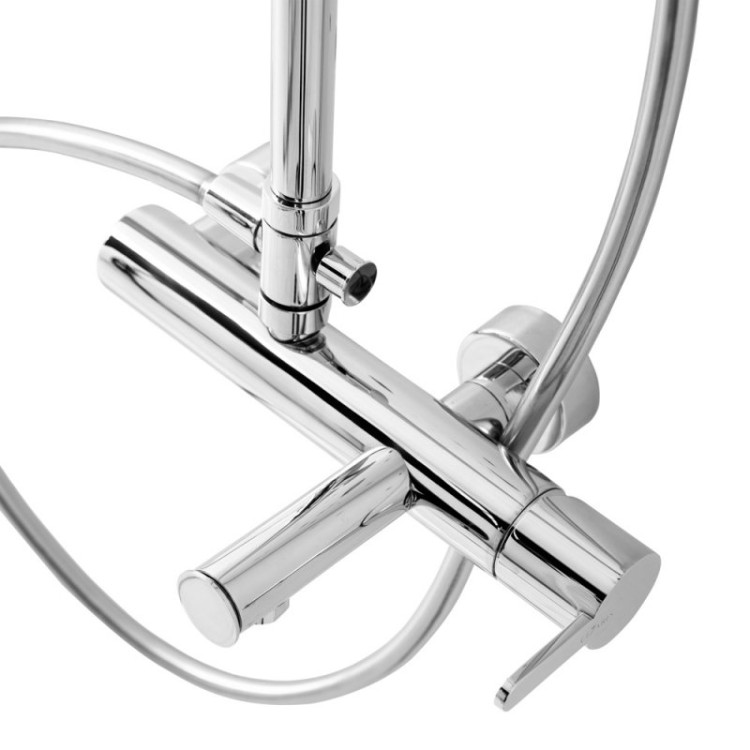 Душевая стойка телескопическая, с изливом с верхним и ручным душем Cezares LEAF-CVDA-30-MM