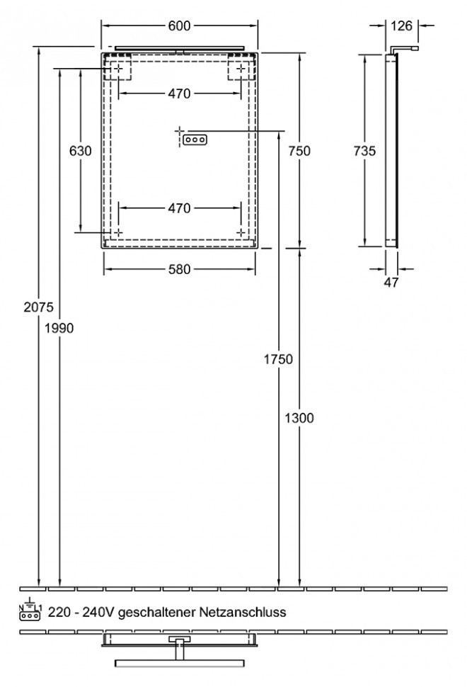 Зеркало Villeroy&Boch More to See 60 с подсветкой
