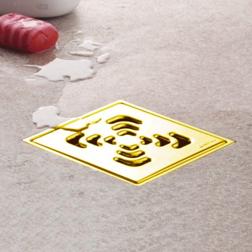 Душевой трап Pestan Confluo Standard Square Mask Gold Cezares 13000144