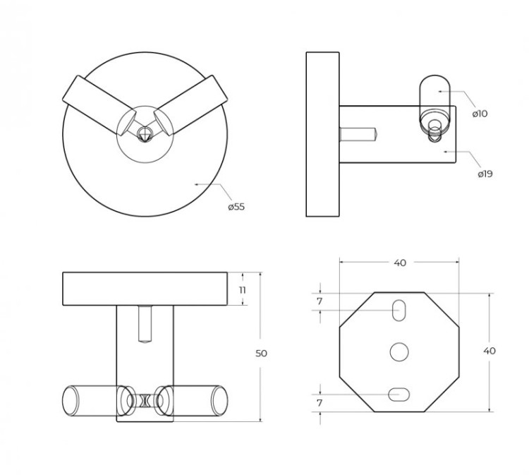 Крючок двойной Cezares RELAX-HKD-BORO