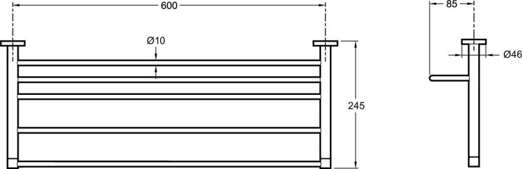 Полка для полотенец, 60 х 24,5 см. Jacob Delafon EO E77832-CP