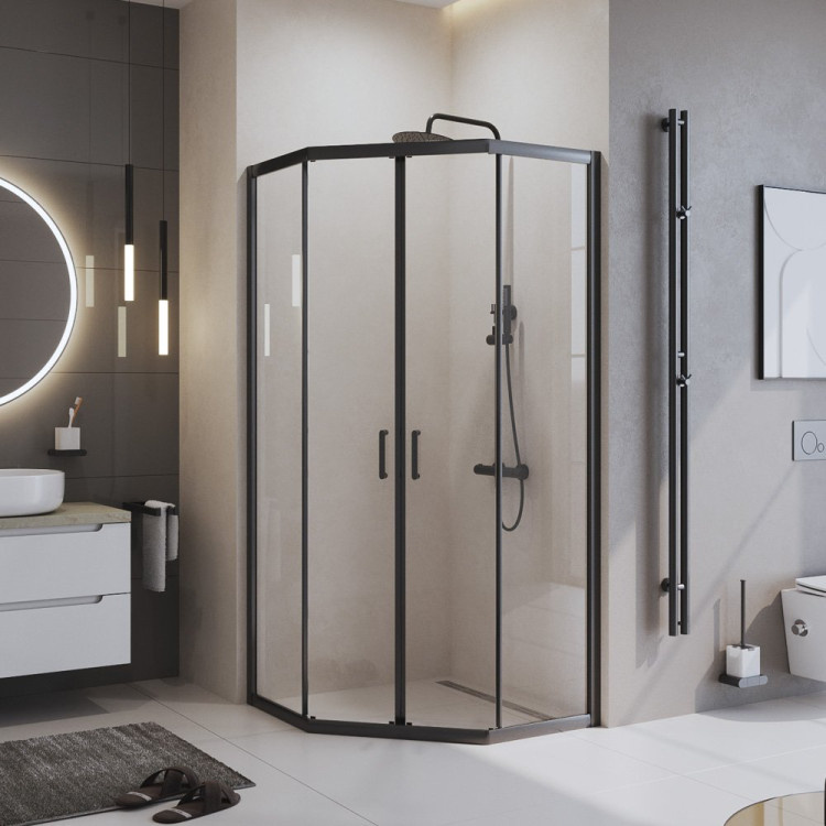 Душевой уголок BELBAGNO UNO-195-P-2 BelBagno UNO-195-P-2-90-C-NERO