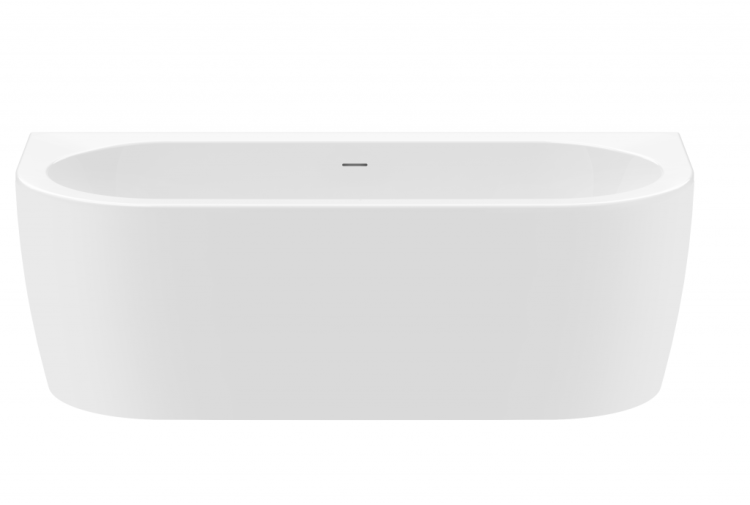 Акриловая ванна пристенная, белая фронтальная панель, белая чаша Cezares SLIM WALL-180-80-60-W37-SET