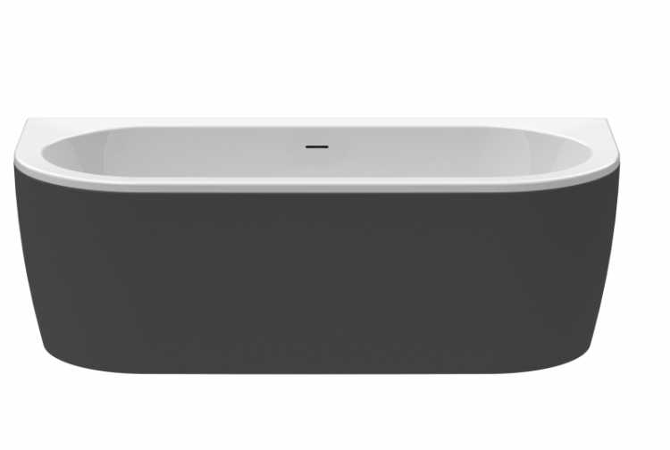 Акриловая ванна пристенная, белая фронтальная панель, белая чаша Cezares SLIM WALL-180-80-60-W37-SET