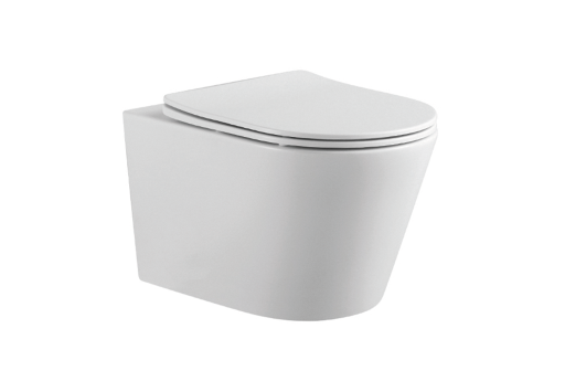 Унитаз подвесной безободковый Aquatek ВЕГА AQ1905-00 525*360*320 мм, горизонтальный выпуск, тонкое сиденье с механизмом плавного закрывания, крепеж