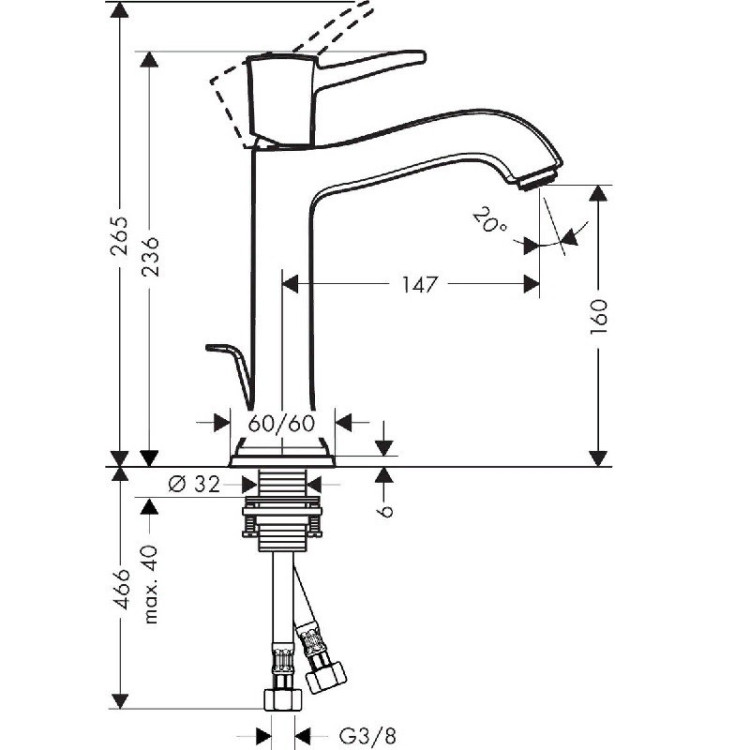 Смеситель для раковины Hansgrohe Metropol Classic 31302090