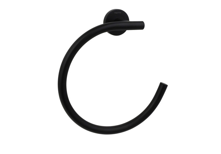 Полотенцедержатель кольцо Aquatek матовый черный AQ4012MB Вега