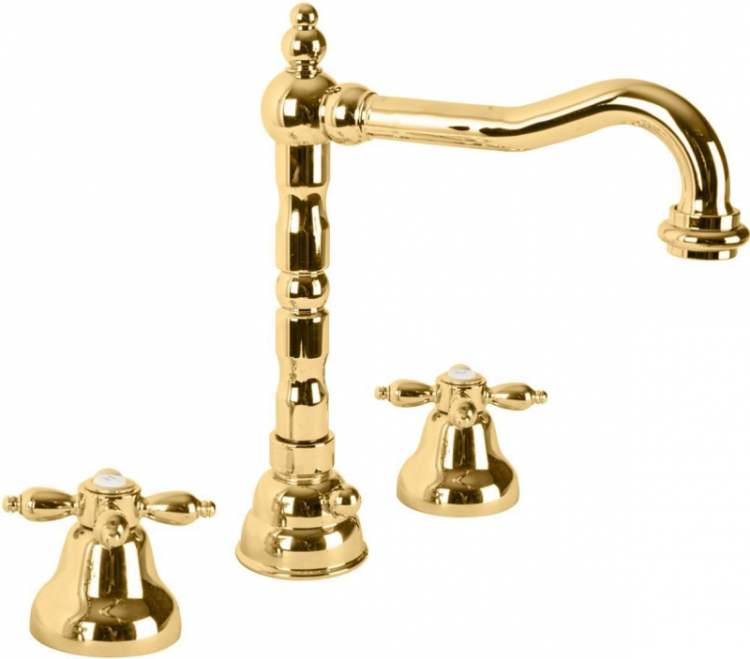 Смеситель для раковины на три отверстия с донным клапаном Cezares NOSTALGIA-BLS2-02