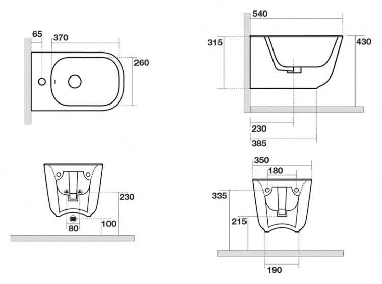 Биде Kerasan Tribeca 5125 подвесное