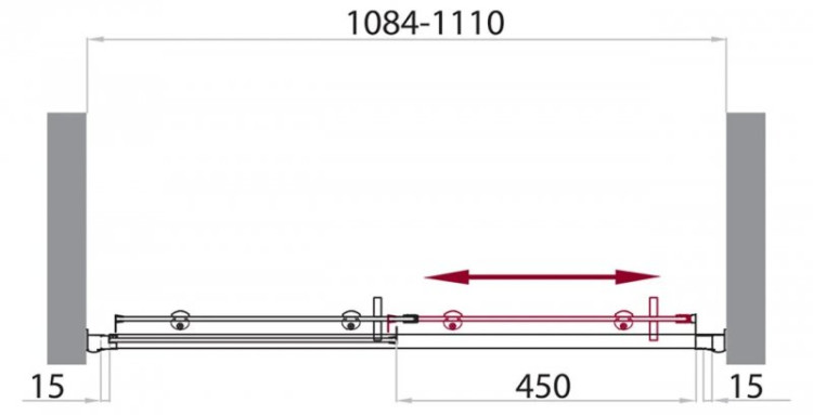 Душевая дверь в нишу BELBAGNO UNO-BF-1 BelBagno UNO-BF-1-125-M-Cr
