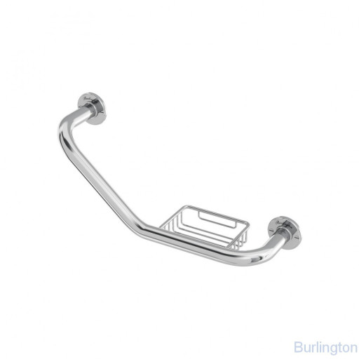 Поручень для ванны с мыльницей, угловой, правосторонний [A53 CHR]