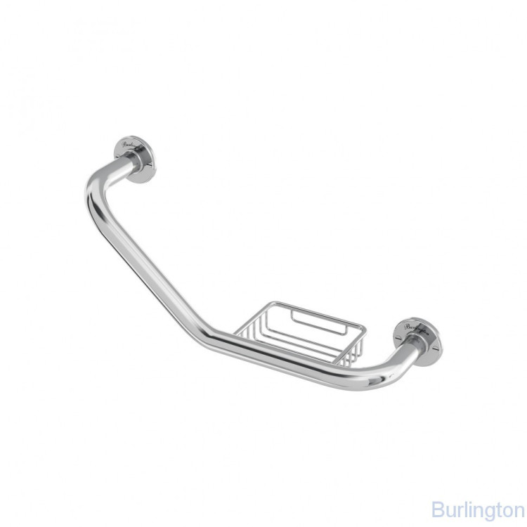 Поручень для ванны с мыльницей, угловой, правосторонний [A53 CHR]