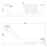 Поручень для ванны с мыльницей, угловой, правосторонний [A53 CHR]