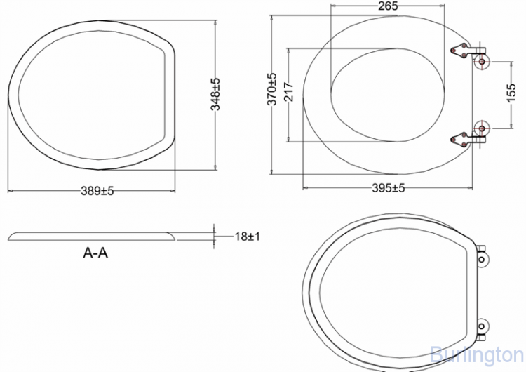 Сиденье на петлях , глянцевый белый [S13]