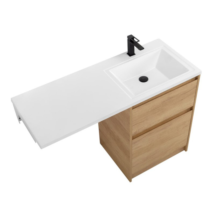 Раковина из литьевого мрамора, левосторонняя BelBagno BB1200/480-LV-MR-L