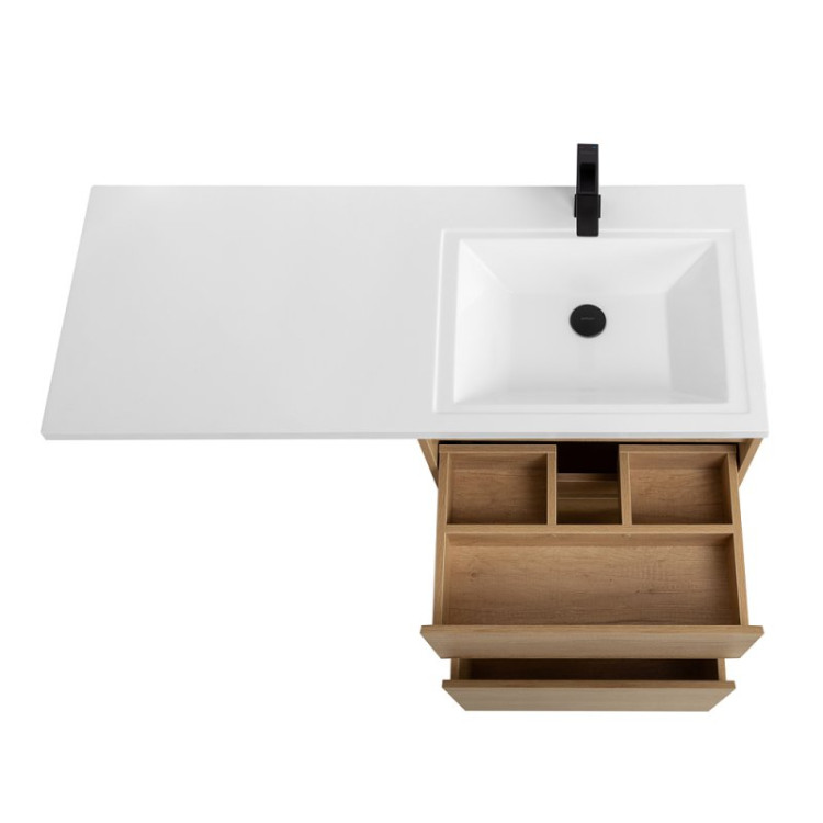 Раковина из литьевого мрамора, левосторонняя BelBagno BB1200/480-LV-MR-L