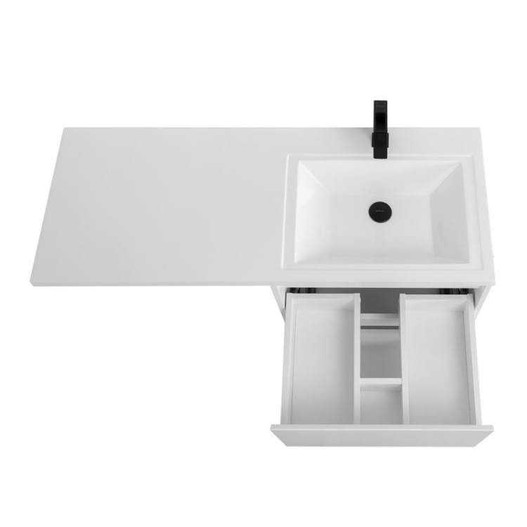 Раковина из литьевого мрамора, левосторонняя BelBagno BB1200/480-LV-MR-L