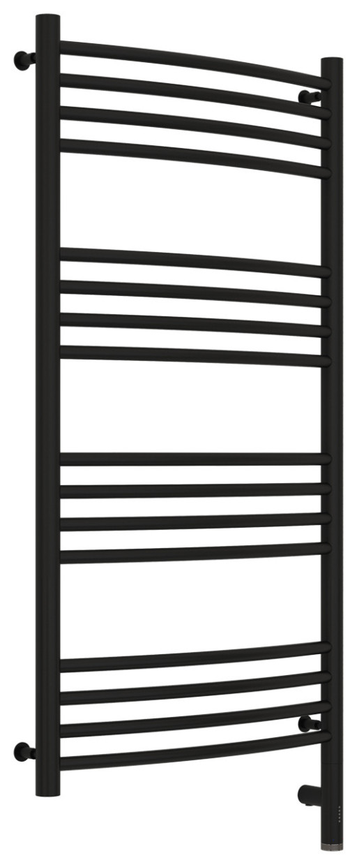 Полотенцесушитель электрический Сунержа Богема 3.0 выгнутая 1000х500 МЭМ правый Матовый чёрный